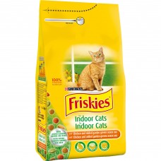 Friskies Indoor - с пиле,зеленчуци и градинска трева, за котки над 12 месеца отглеждани в затворени помещения 10 кг.